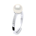 Bague Joaillerie - Véritable Perle De Culture D'Eau Douce Ronde 7-8 Mm