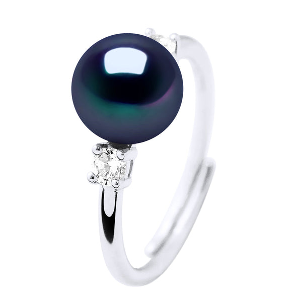 Bague Perle Ronde 7-8 Mm - Jonc Joaillerie Argent 925 - Auteuil
