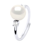 Bague Perle Ronde 7-8 Mm - Jonc Joaillerie Argent 925 - Auteuil