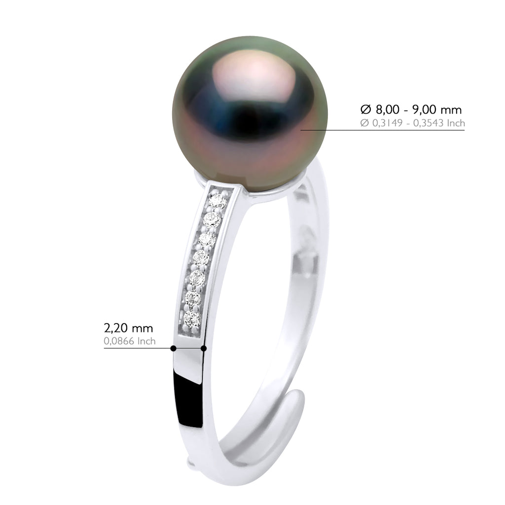 Bague Joaillerie Perle De Tahiti Ronde 8-9 Mm - Argent 925 - Ritanu