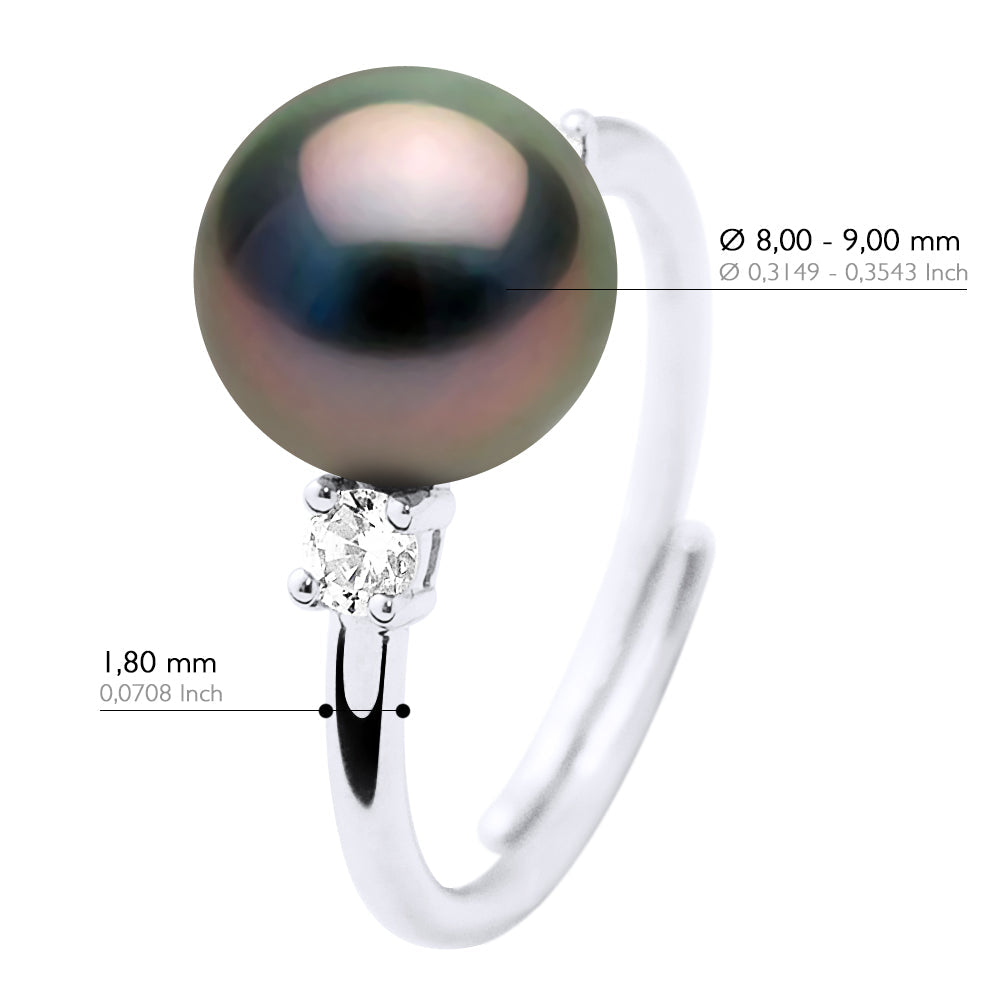 Bague Joaillerie Perle De Tahiti Ronde 8-9 Mm - Argent 925 - Katango