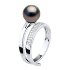 Bague Joaillerie Perle De Tahiti Ronde 8-9 Mm - Argent 925 - Kupango