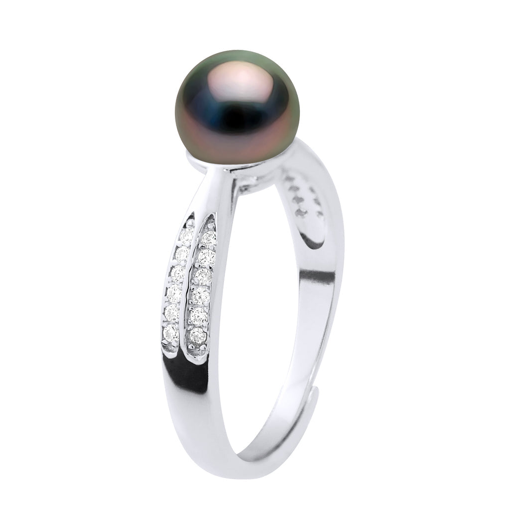 Bague Joaillerie Perle De Tahiti Ronde 7-8 Mm - Argent 925 - Anakama