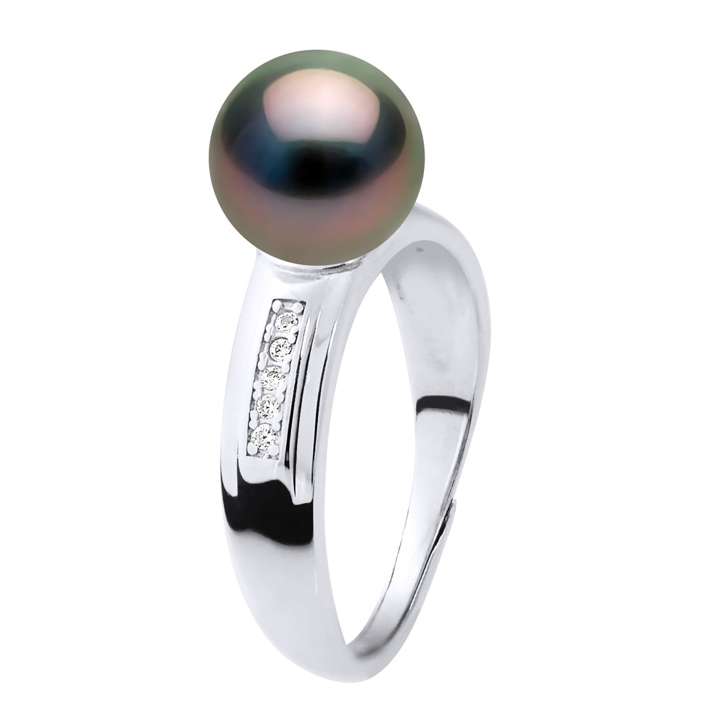 Bague Joaillerie Perle De Tahiti Ronde 8-9 Mm - Argent 925 - Mapeka