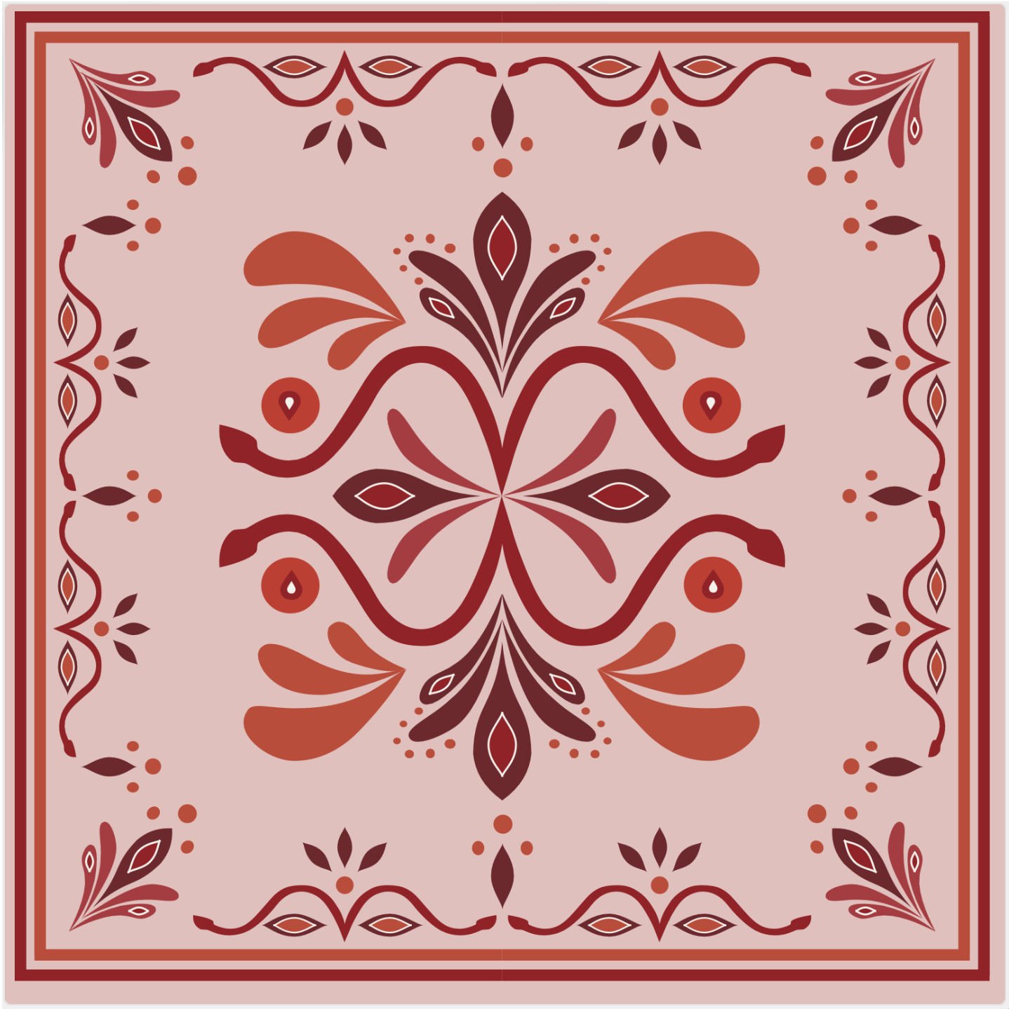 Bandana Imprime Baroque - Pink