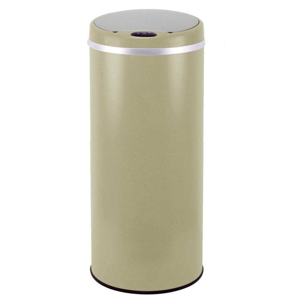 Poubelle de cuisine automatique 42L SOHO Taupe mat en acier INOX avec cerclage - REDDECO.com