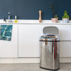 Poubelle de cuisine automatique 80L MAJESTIC grande capacité en acier INOX avec cerclage