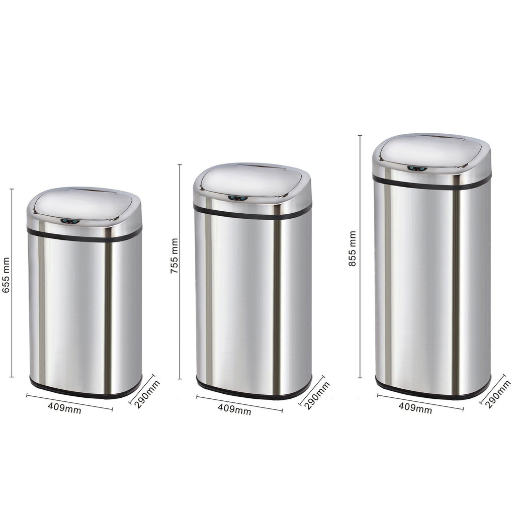 Poubelle de cuisine automatique 80L MAJESTIC grande capacité en acier INOX avec cerclage - REDDECO.com