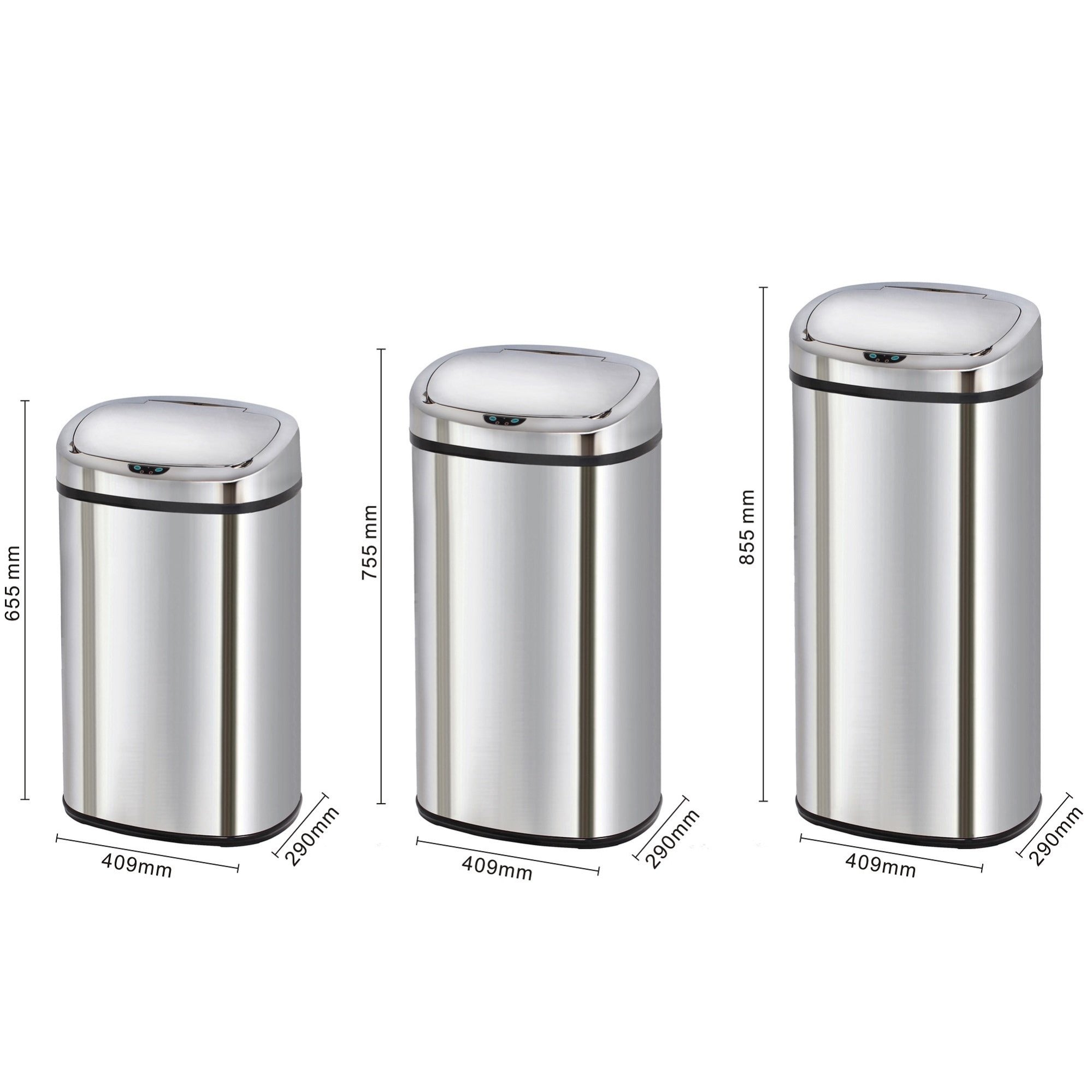Poubelle de cuisine automatique 80L MAJESTIC grande capacité en acier INOX avec cerclage - REDDECO.com
