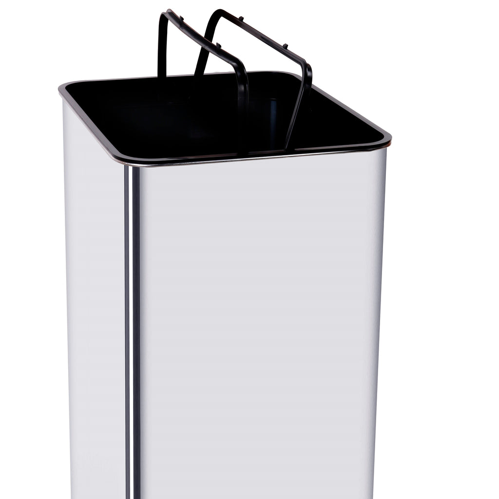 Poubelle de cuisine automatique design 50L PARKSIDE en acier INOX avec cerclage - REDDECO.com