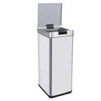 Poubelle de cuisine automatique design 50L PARKSIDE en acier INOX avec cerclage - REDDECO.com
