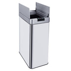 Poubelle de cuisine automatique 90L SILVERLAKE en acier Inox avec cerclage Ouverture papillon grande capacité - REDDECO.com