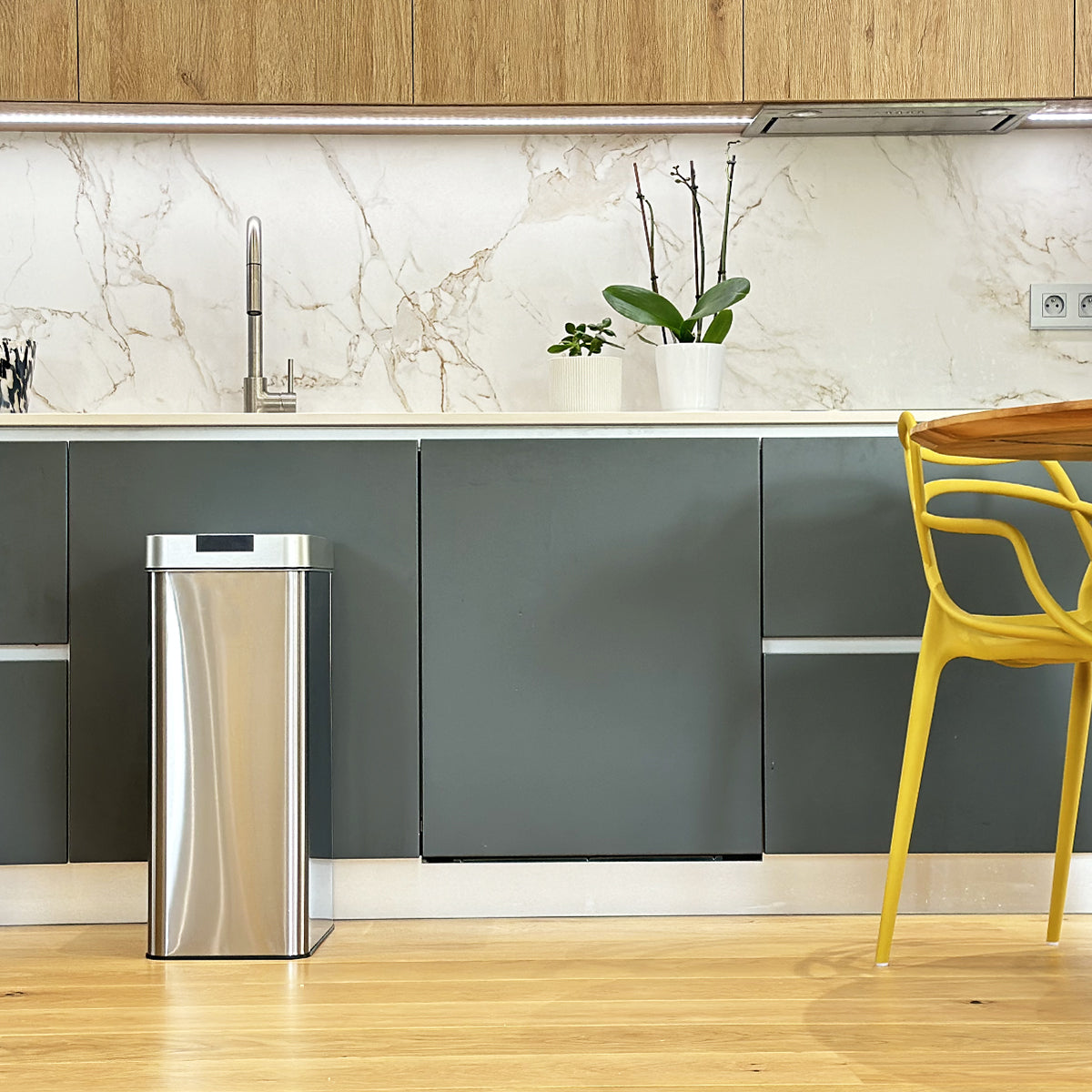 Poubelle Automatique Inox Silverlake - 70L - Argent