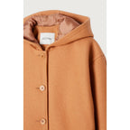 Manteau Mi-Long Manches Longues Capuche - Noisetier - Femme