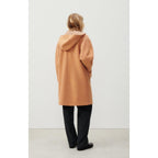 Manteau Mi-Long Manches Longues Capuche - Noisetier - Femme