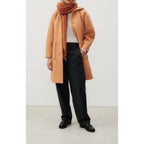 Manteau Mi-Long Manches Longues Capuche - Noisetier - Femme
