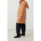 Manteau Mi-Long Manches Longues Capuche - Noisetier - Femme