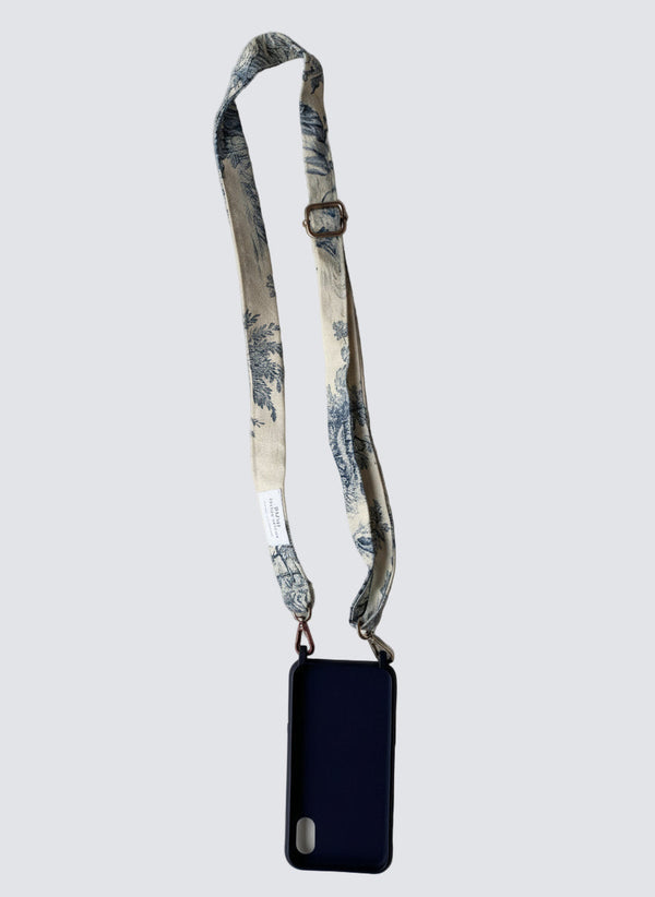 Bandoulière De Téléphone - Jouy De Fruits - Bleu