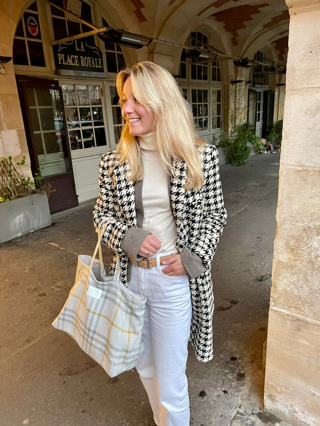 Cabas - Tartan Pion - Moutarde