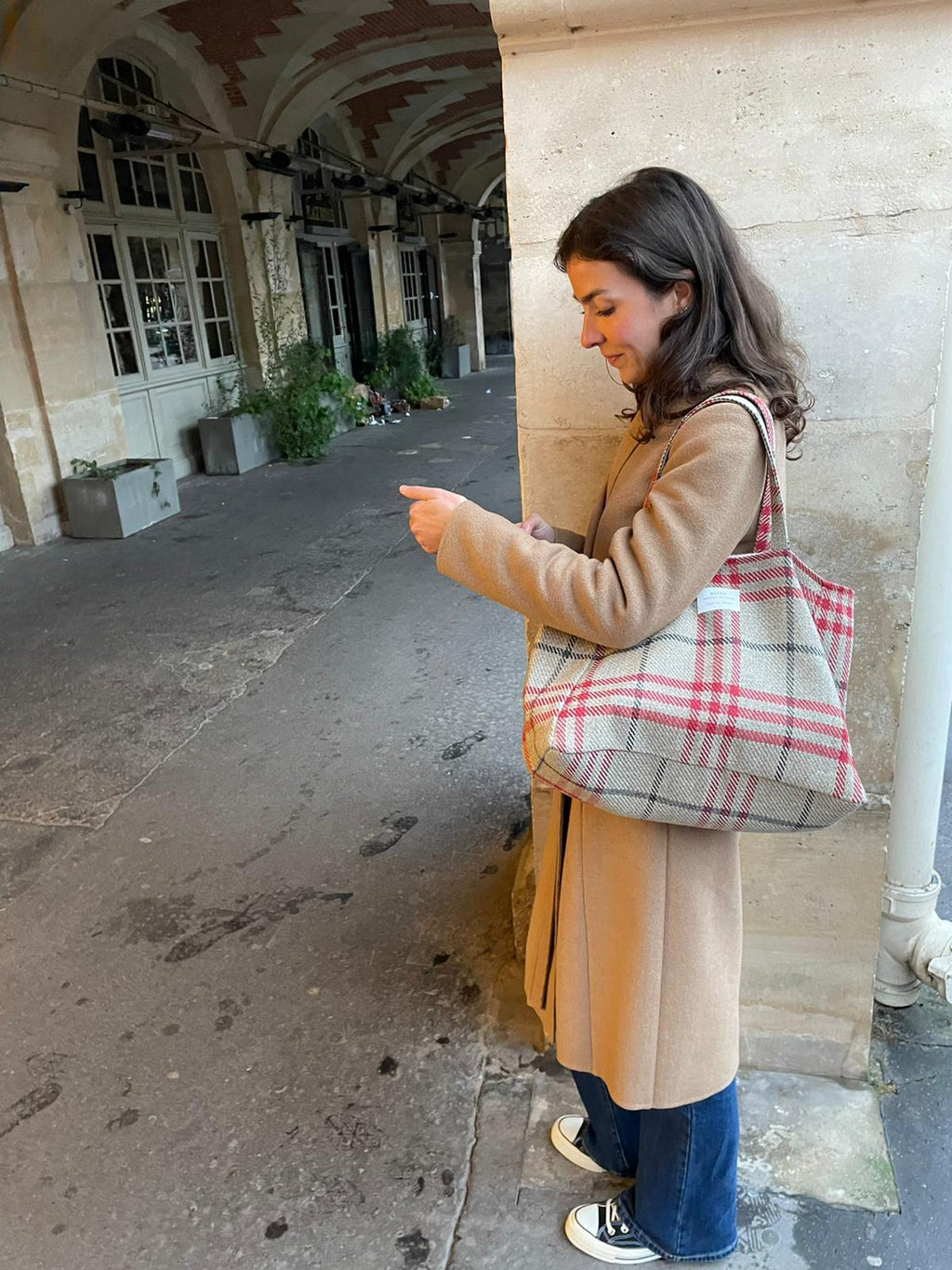 Cabas - Tartan Pion - Rouge