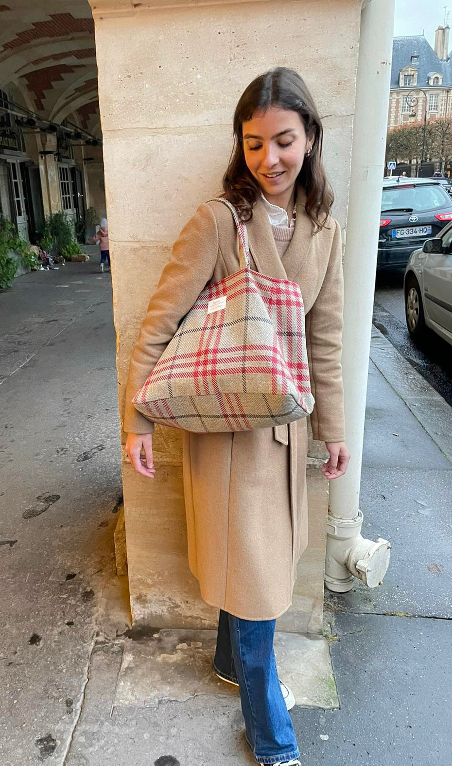 Cabas - Tartan Pion - Rouge