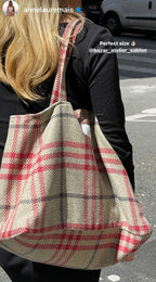 Cabas - Tartan Pion - Rouge
