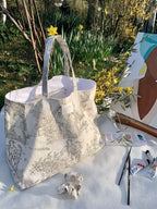 CABAS TOILE DE JOUY MOKA / CABAS MADE IN FRANCE