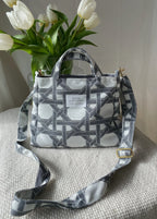 Mini Cabas - Cannage - Gris