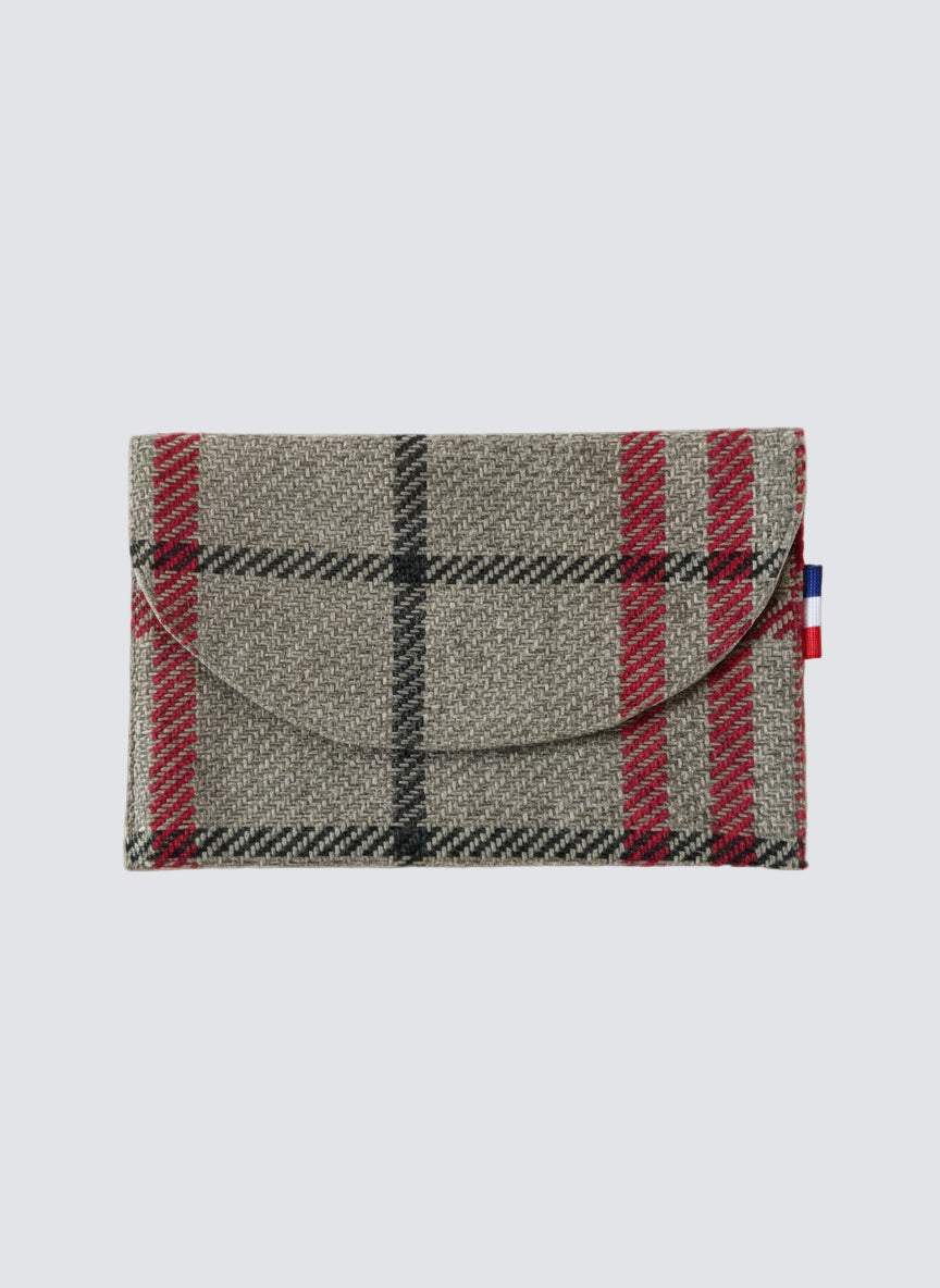 Pochette Enveloppe - Tartan Pion - Rouge