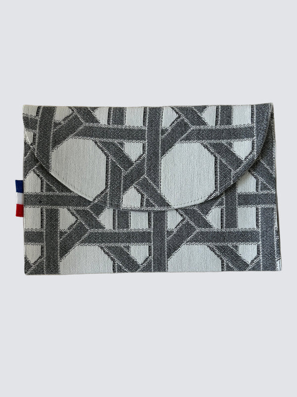 Pochette Enveloppe - Cannage - Gris