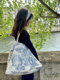CABAS TOILE DE JOUY BLEU / CABAS MADE IN FRANCE