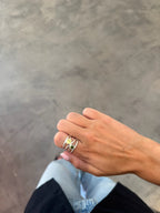 Bague Love Verde Plata