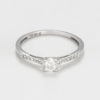 Bague "Dis-Moi Oui" Diamant :0,25Ct/1+ 0,07Ct/14 - Or Blanc 750/1000
