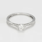 Bague "Dis-Moi Oui" - Diamant :0,25Ct/1+ 0,07Ct/14 - Or Blanc
