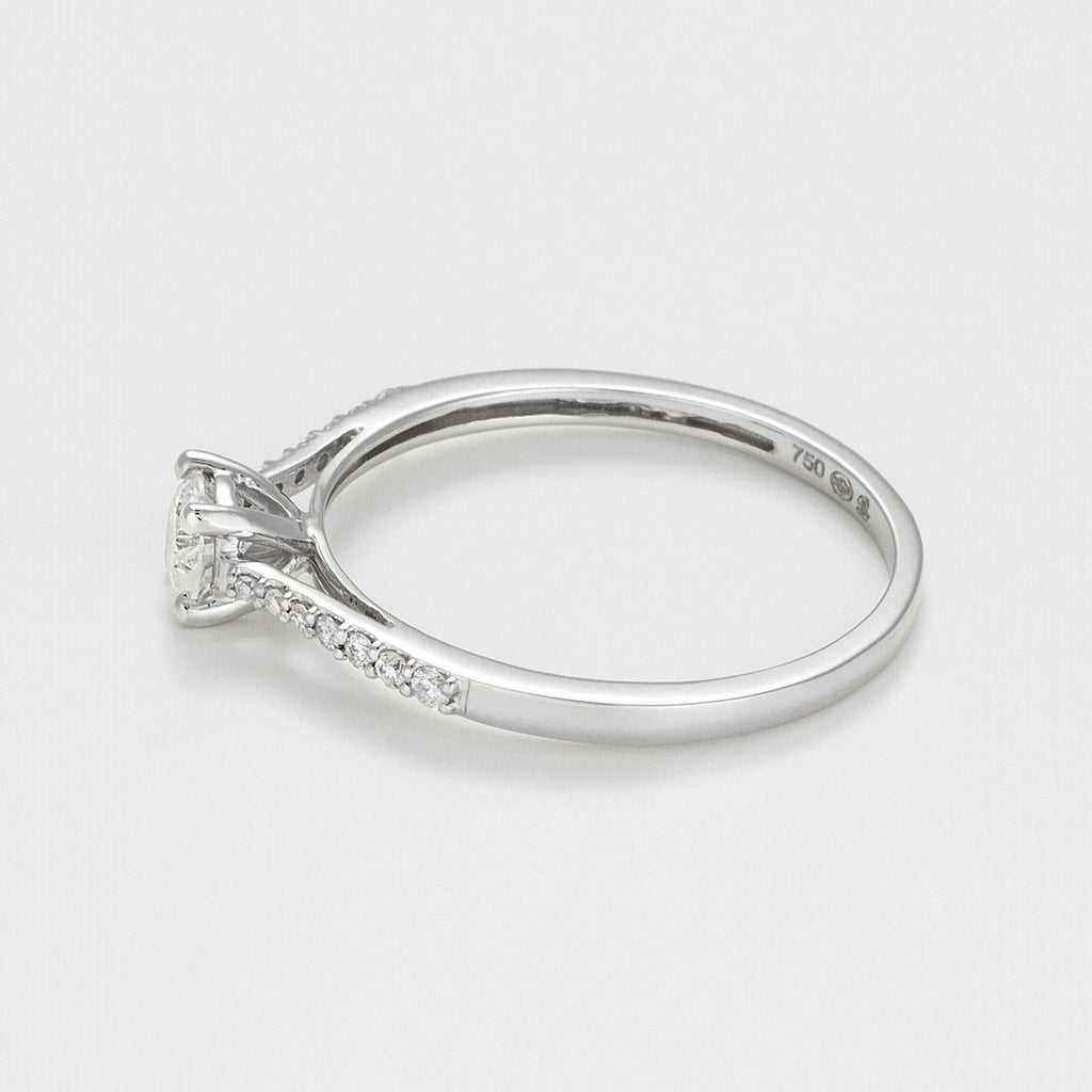 Bague "Dis-Moi Oui" - Diamant :0,25Ct/1+ 0,07Ct/14 - Or Blanc