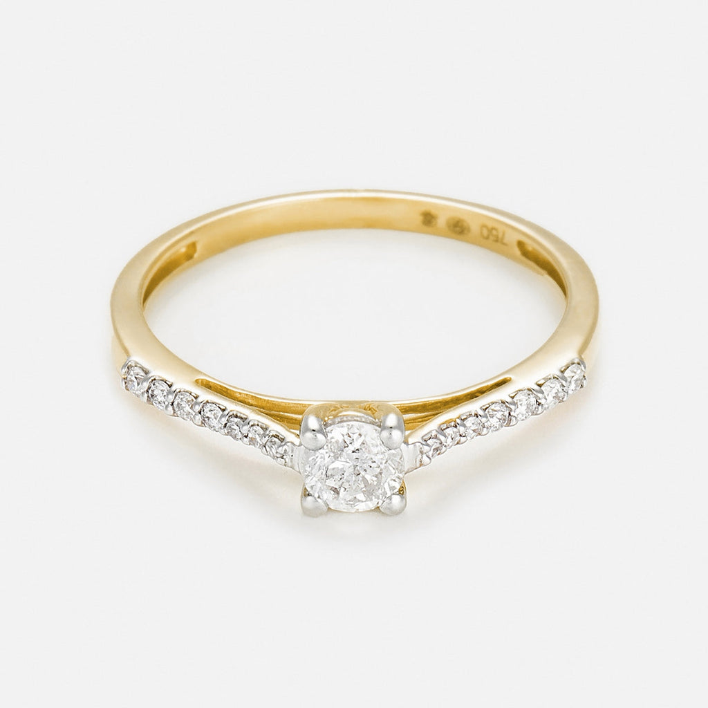 Bague "Dis-Moi Oui" Diamant : 0,25Ct/1+ 0,07Ct/14