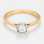 Bague "Amoureuse 0,33" Diamant: 0,30Ct/1+0,03 Ct/12 - Or Jaune