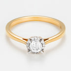 Bague "Amoureuse 0,33" D0,30Ct/1+0,03 Ct/12 - Or Jaune 750/1000