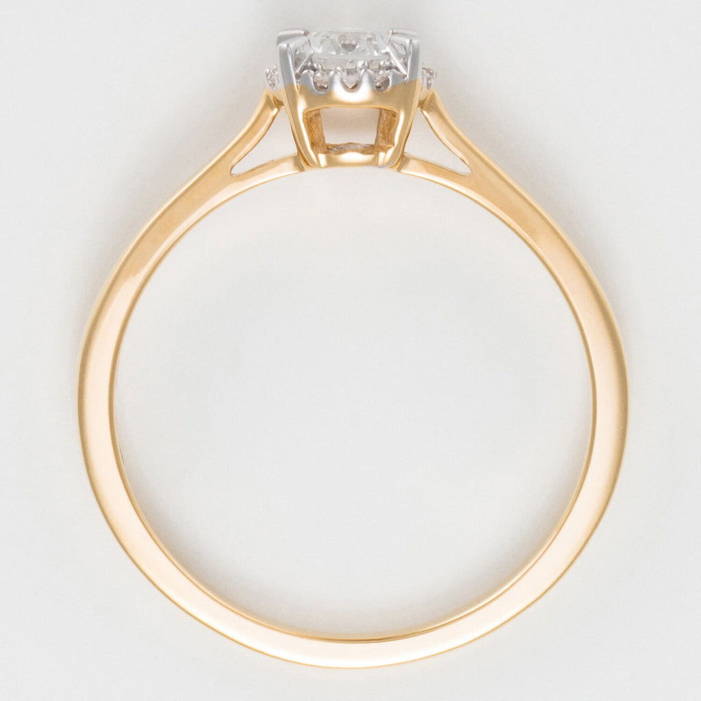 Bague "Amoureuse 0,33" D0,30Ct/1+0,03 Ct/12 - Or Jaune 750/1000