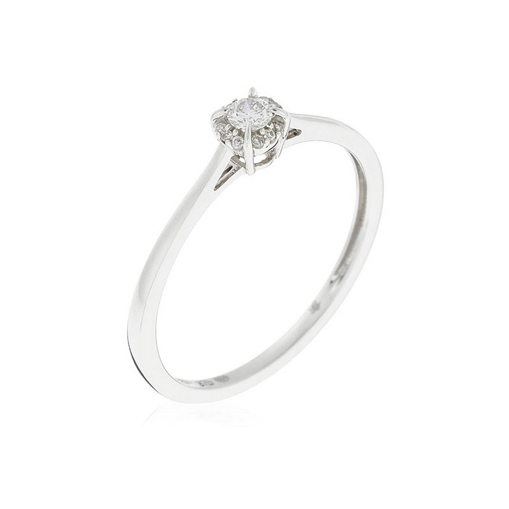 Bague "Amoureuse 0,10" Diamant Centre 0,08Ct/1 +0,02Ct/12