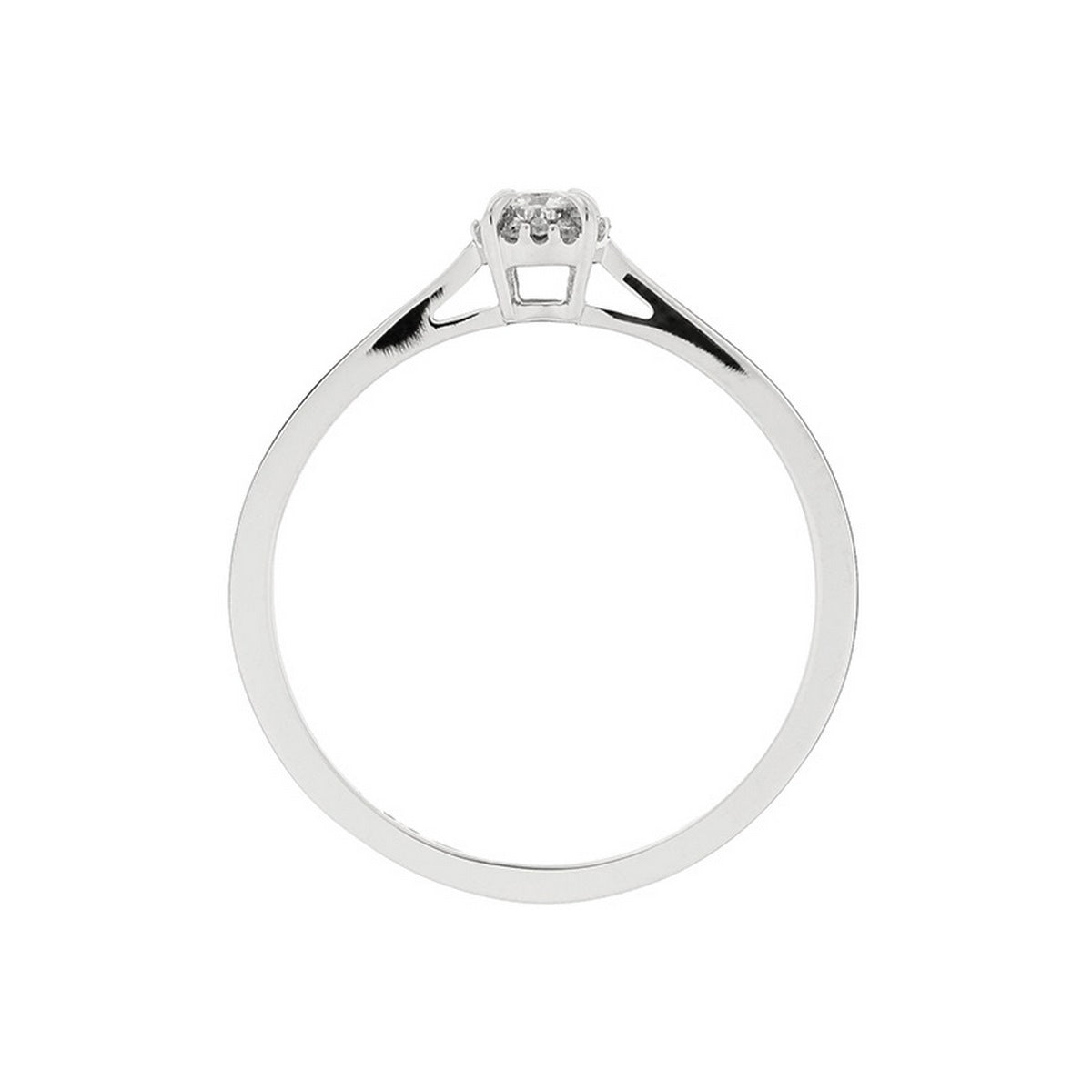 Bague "Amoureuse 0,10" Diamant Centre 0,08Ct/1 +0,02Ct/12