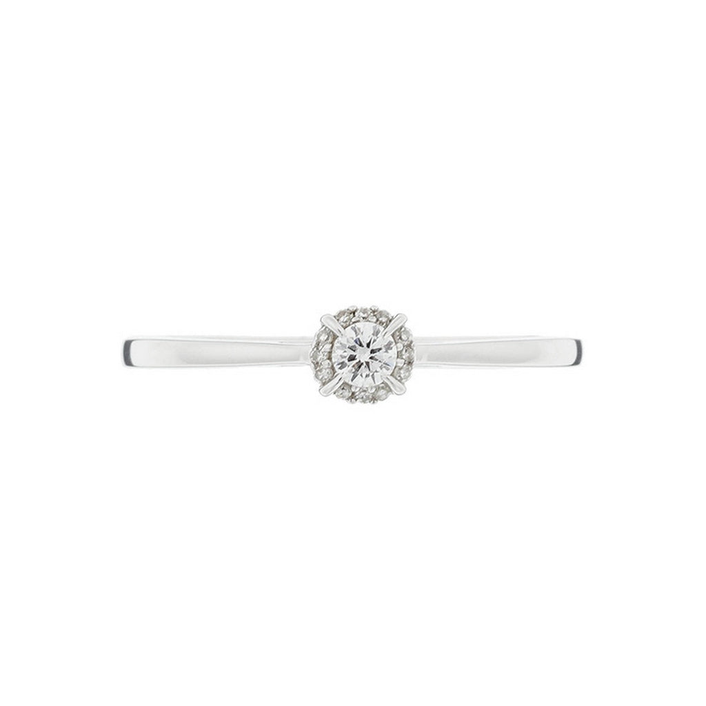 Bague "Amoureuse 0,10" Diamant Centre 0,08Ct/1 +0,02Ct/12