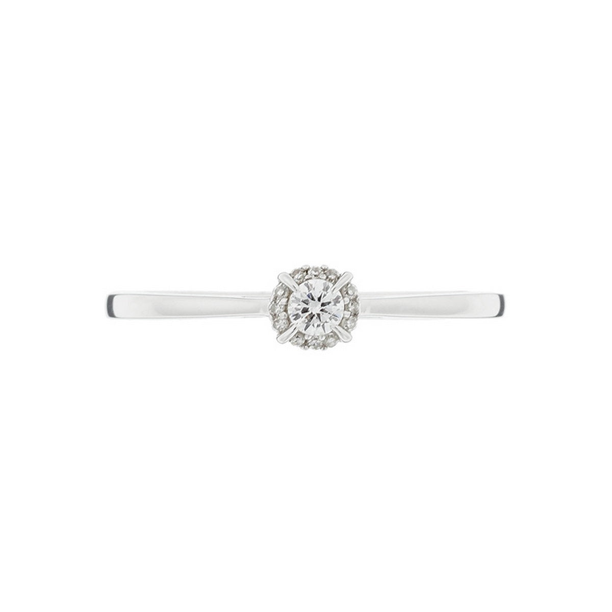 Bague "Amoureuse 0,10" Diamant Centre 0,08Ct/1 +0,02Ct/12