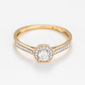 Bague "Brillant Somptueux" Diamant: 0,12Ct/38 & 0,18/1 - Or Jaune