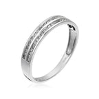 Bague "Alliance 2 Rangs D'Amour" Diamants : 0,20Ct/50 - Or Blanc