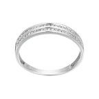 Bague "Alliance 2 Rangs D'Amour" Diamants : 0,20Ct/50 - Or Blanc