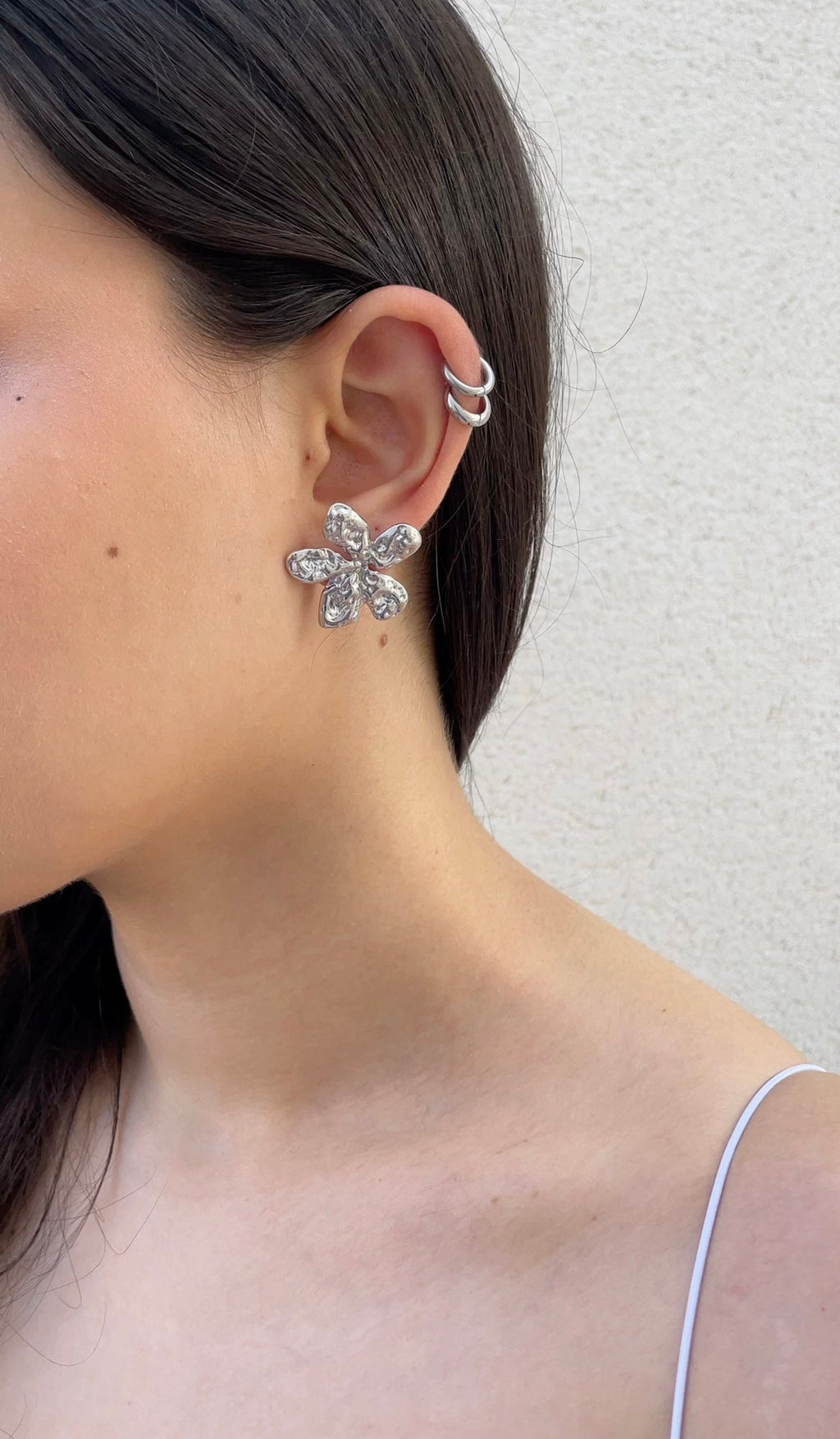 Boucles D'Oreilles Textured Flower