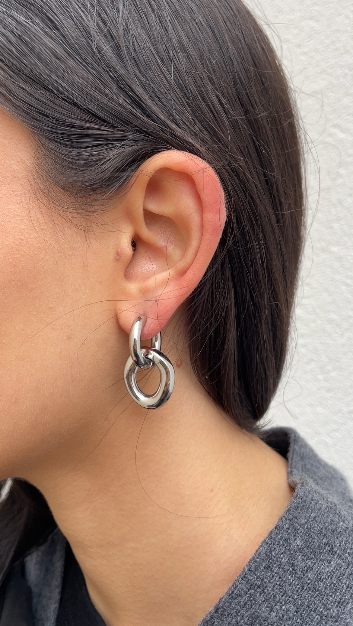 Boucles D'Oreilles Oval X Hoops