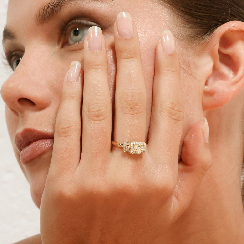 Bague "Les Princesses"Diamant : 0,25Ct/38_ - Or Jaune