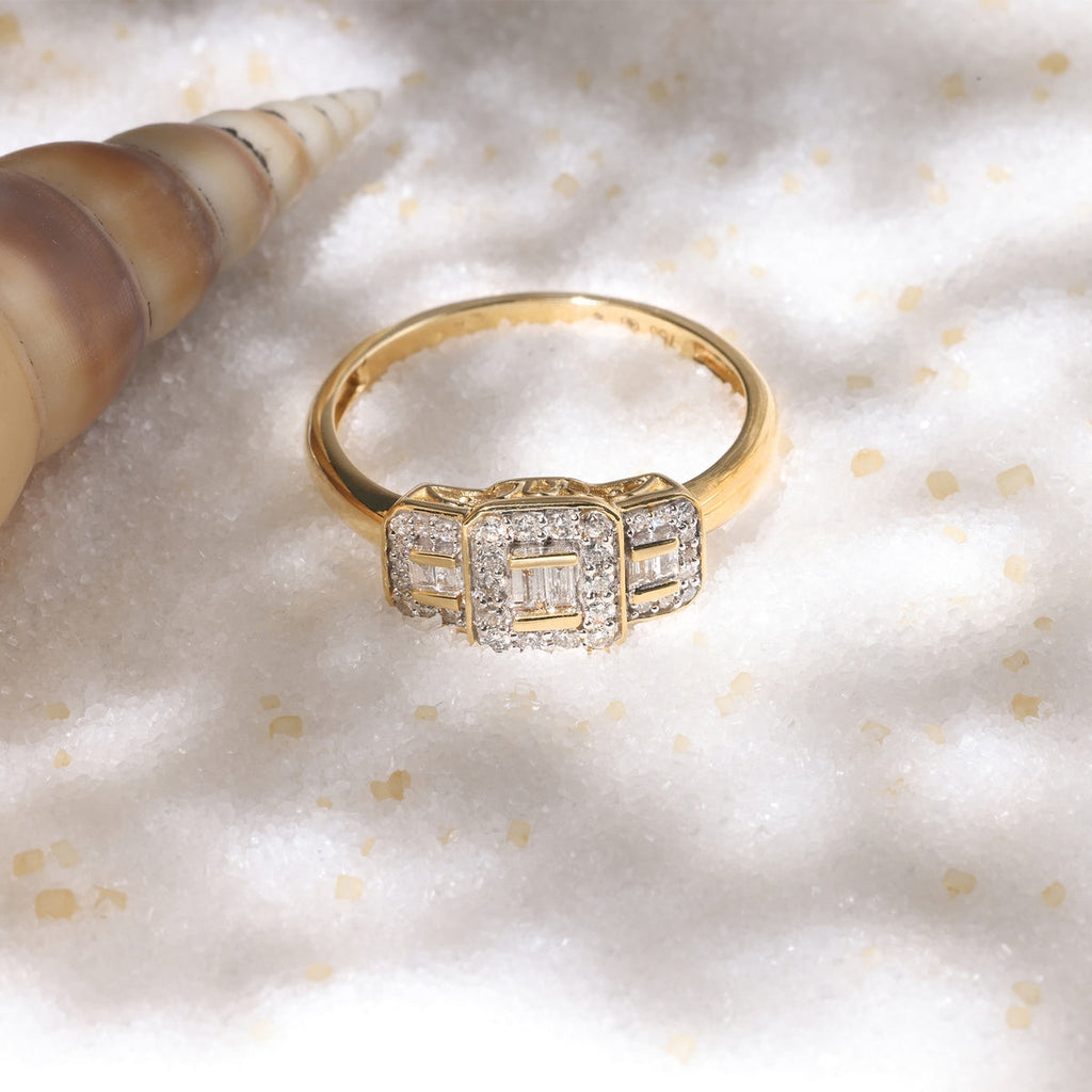 Bague "Les Princesses"Diamant : 0,25Ct/38_ - Or Jaune